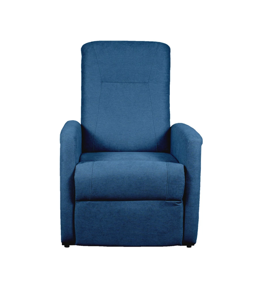 POLTRONA MASSAGGIANTE "SIENA" CON RECLINER ELETTRICO IN TESSUTO BLU, 75X93X105 CM